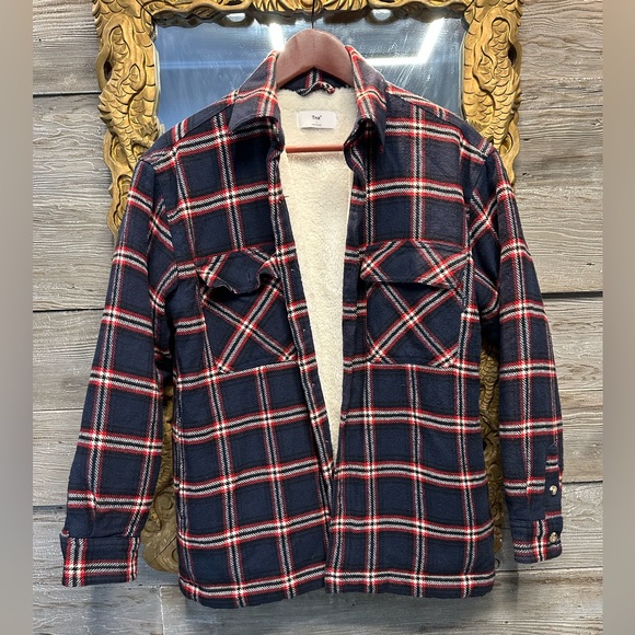 TNA Jackets & Blazers - TNA Sherpa lined plaid shacket